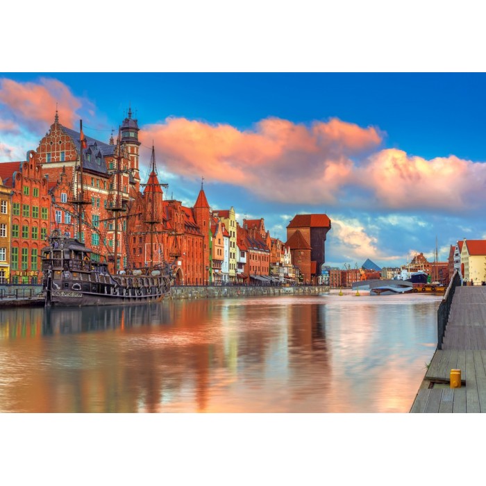 Puzzle  Castorland-53933 Les Couleurs de Gdansk