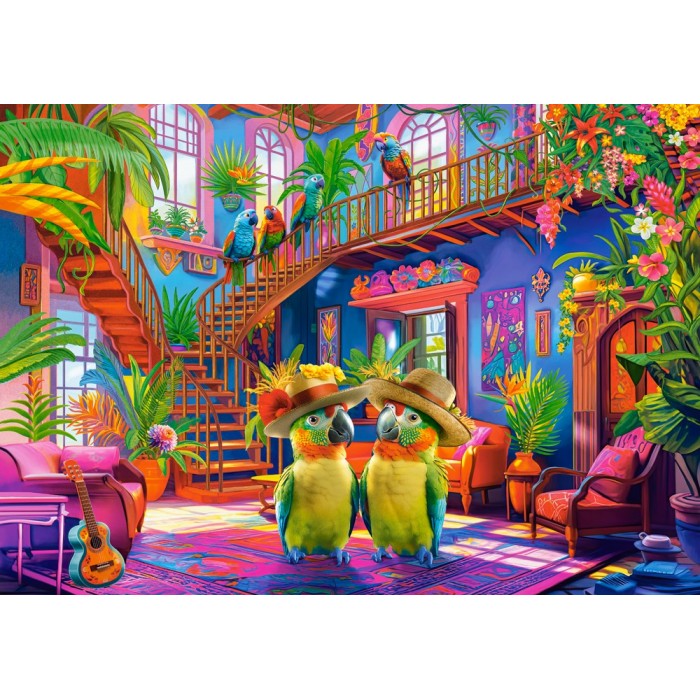 Puzzle  Castorland-53995 Perroquets au Paradis