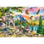 Puzzle   Famille de loups et Aigles