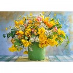 Puzzle   Spring Flowers in Green Vase