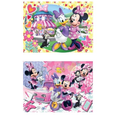 Clementoni-07029 2 Puzzles - Minnie Mouse