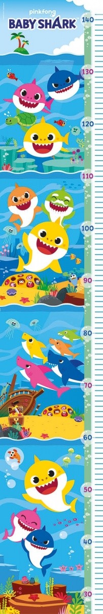 Clementoni-20340 Pièces XXL - Toise - Measure Me Puzzle - Baby Shark