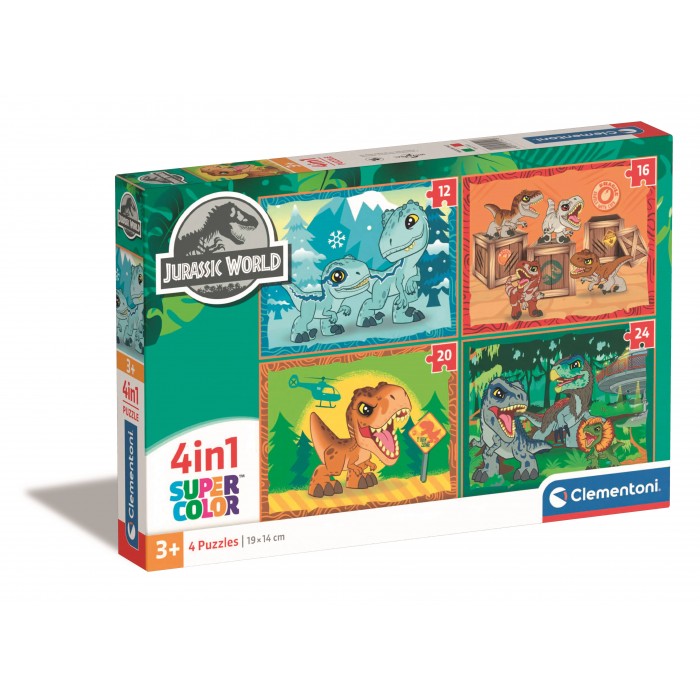  Clementoni-21521 Puzzle 4 En 1 - Jurassic World