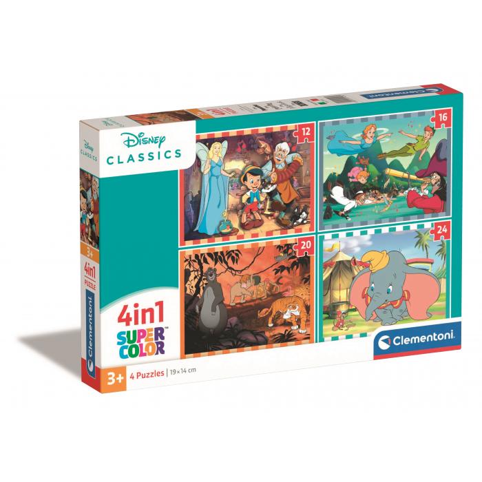  Clementoni-21523 4 Puzzles - Disney Classics