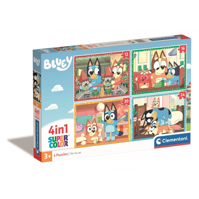  Clementoni-21530 Puzzle 4 En 1 - Bluey
