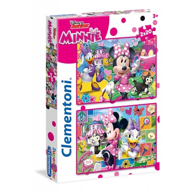Clementoni-24750 2 Puzzles - Minnie