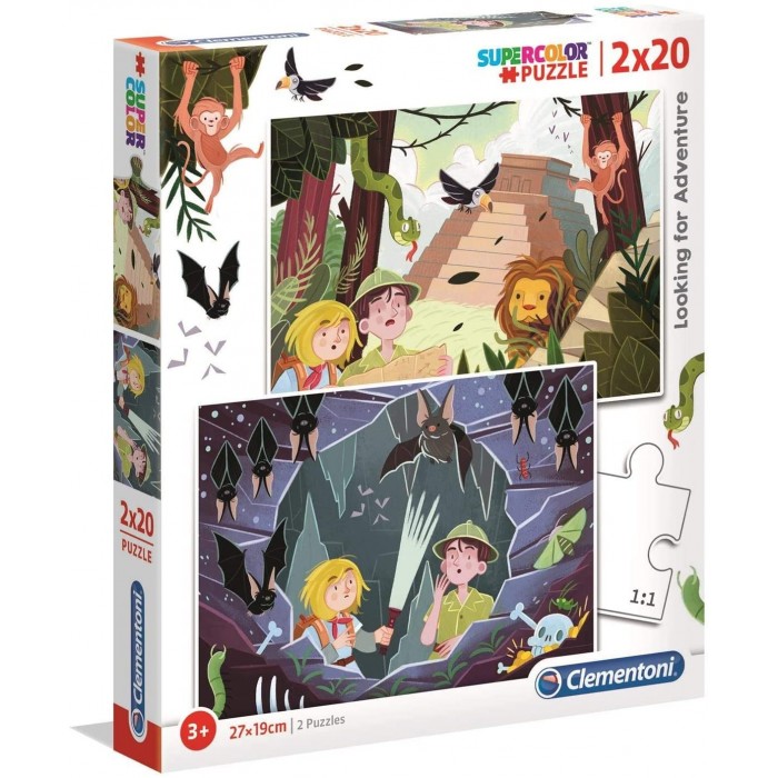  Clementoni-24763 2 Puzzles - Looking For Adventure