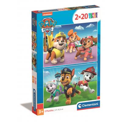 Clementoni-24800 2 Puzzles - Pat' Patrouille