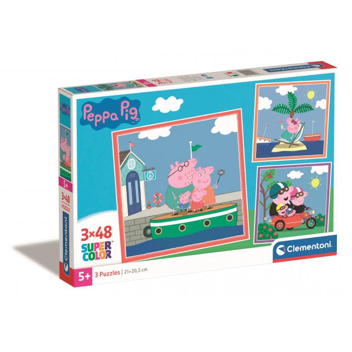  Clementoni-25293 3 Puzzles - Peppa Pig