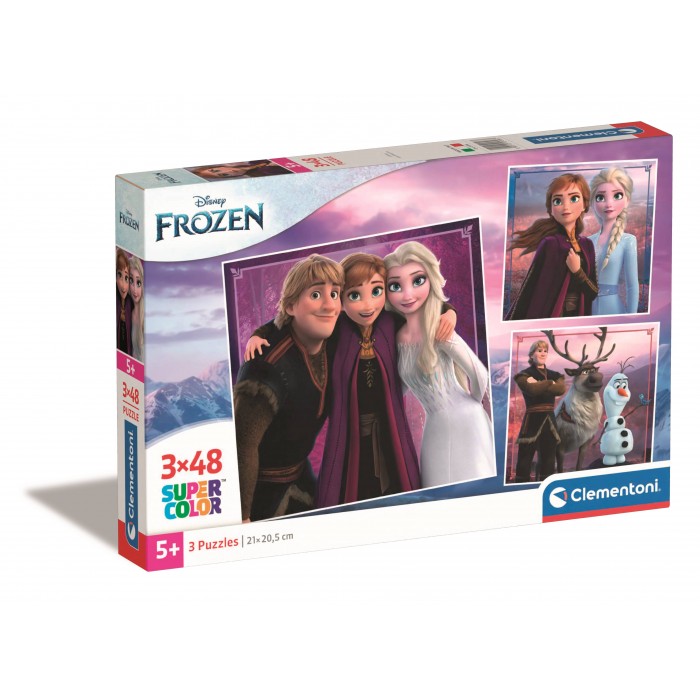  Clementoni-25306 3 Puzzles - La Reine Des Neiges