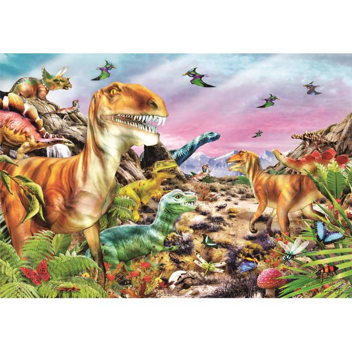 Puzzle  Clementoni-25768 Le Pays des Dinosaures