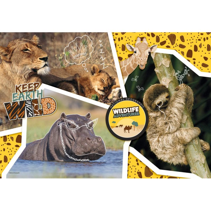 Clementoni-27143 National Geo - Wildlife Adventure-Supercolor Puzzle