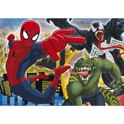 Clementoni-29681 Puzzle 250 pièces : Ultimate Spiderman Que le combat commence !