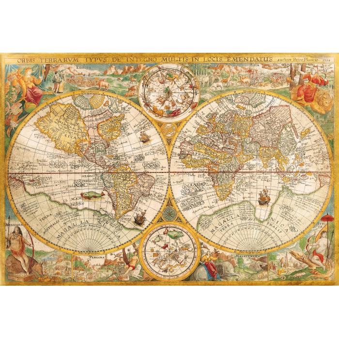 Puzzle  Clementoni-32557 Vieille Carte du Monde