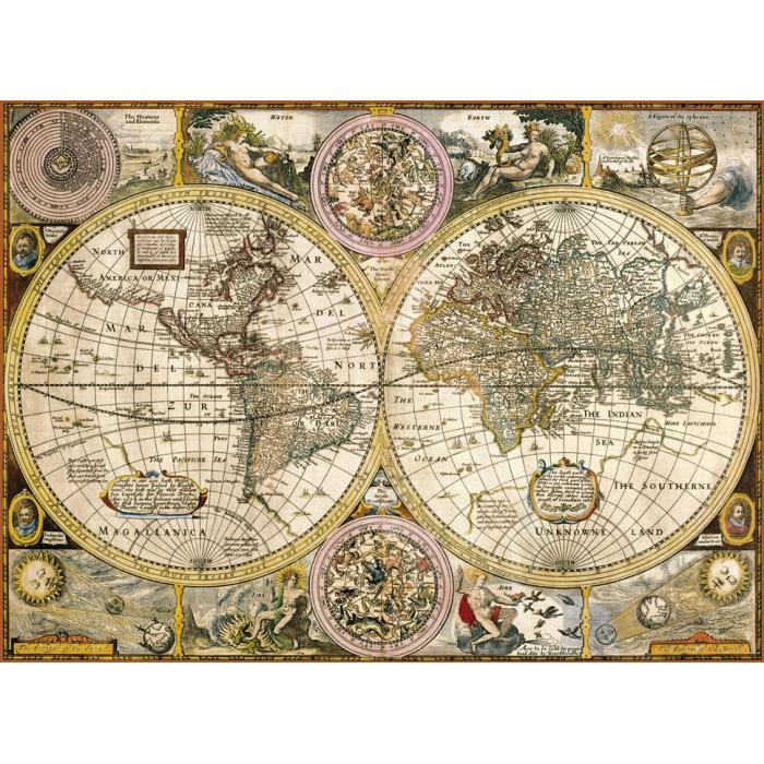 Puzzle  Clementoni-33531 Vieille carte du monde