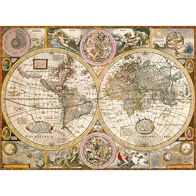 Puzzle Clementoni-33531 Vieille carte du monde
