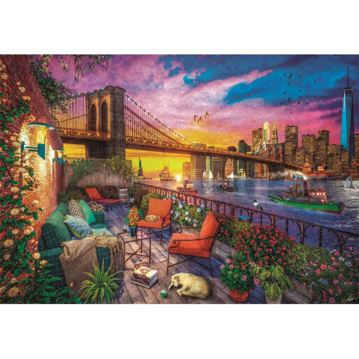 Puzzle Clementoni-33552 Coucher de Soleil Manhattan