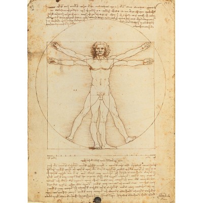 Puzzle Clementoni-35001 Léonard De Vinci : L'Homme de Vitruve