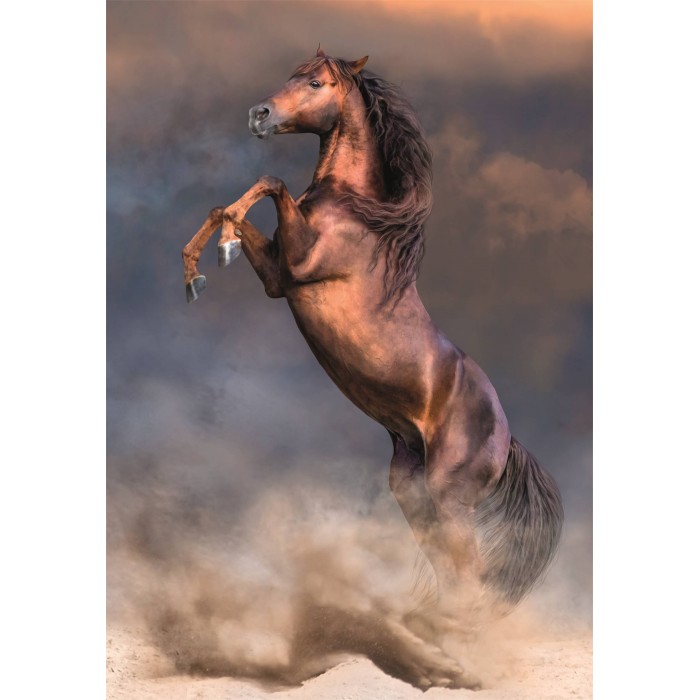 Puzzle  Clementoni-35595 Étalon Rouge Sauvage
