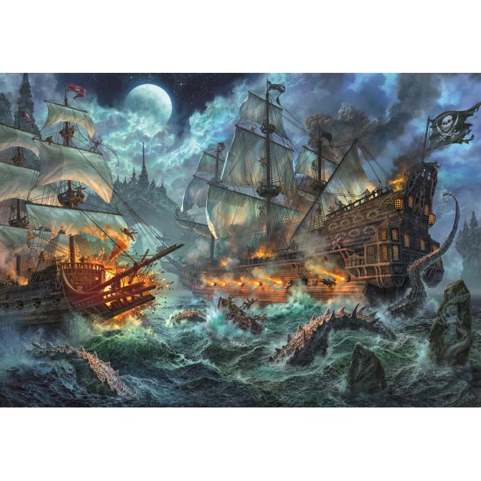 Puzzle  Clementoni-36530 La Bataille des Pirates !