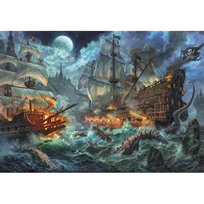 Puzzle  Clementoni-39777 La Bataille des Pirates !