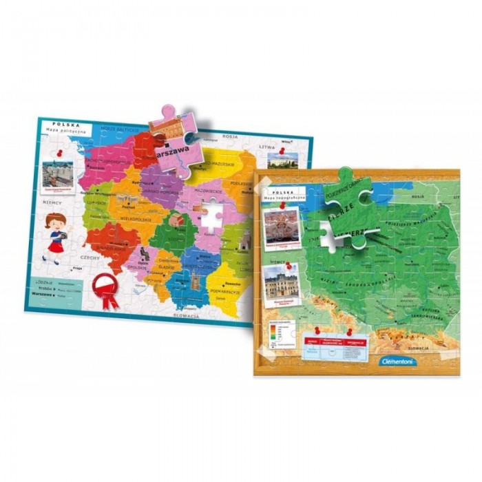 Puzzle Clementoni-50021 Carte de la Pologne