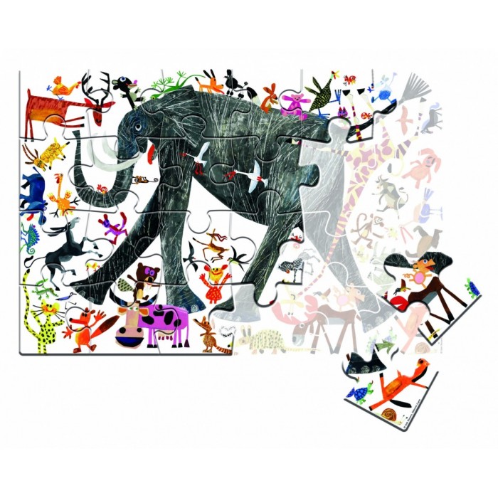 Puzzle  Clementoni-50165 Pièces XXL - Eléphant