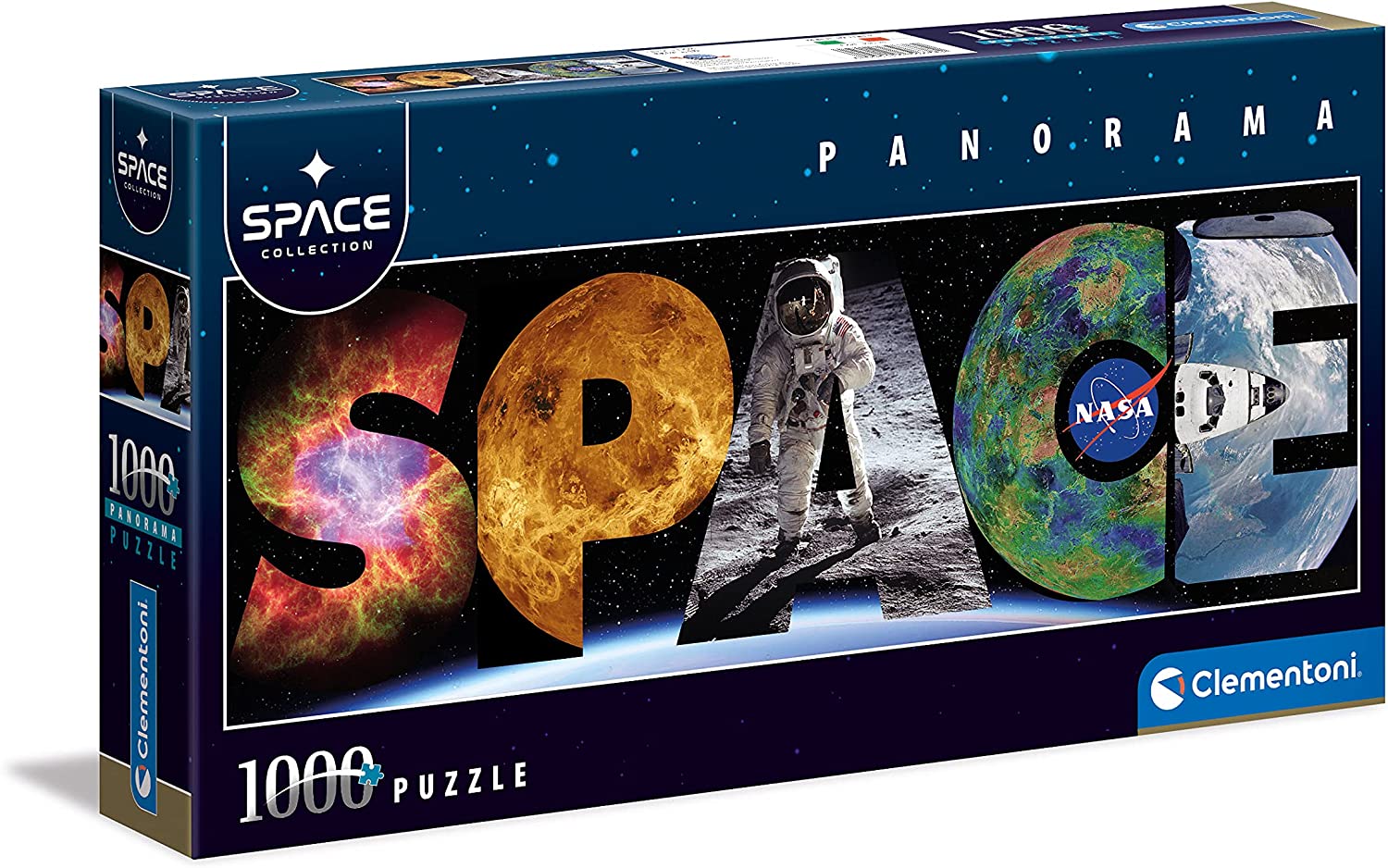 Puzzle Espace Clementoni-39638 1000 pièces Puzzles - Planètes, Soleil, Lune  - /Planet'Puzzles
