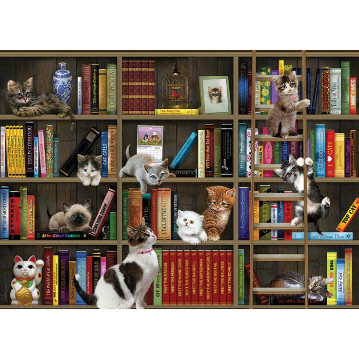 Puzzle  Cobble-Hill-40249 Chatons de Bibliothèque