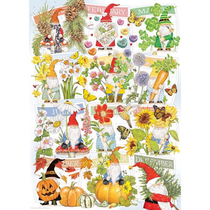 Puzzle  Cobble-Hill-40261 Une Vie de Gnome Heureux