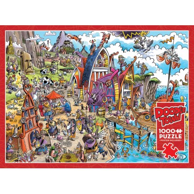 Puzzle Cobble-Hill-44504 DoodleTown: Village Viking