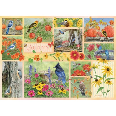 Puzzle Cobble-Hill-45103 Oiseaux de Jardin en Automne