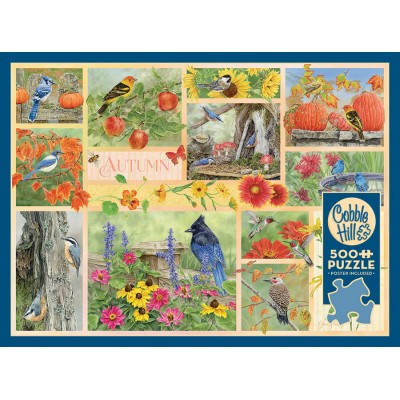 Puzzle Cobble-Hill-45103 Oiseaux de Jardin en Automne