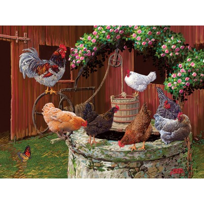 Puzzle Cobble-Hill-48018 Pièces XXL - The Chickens are Well