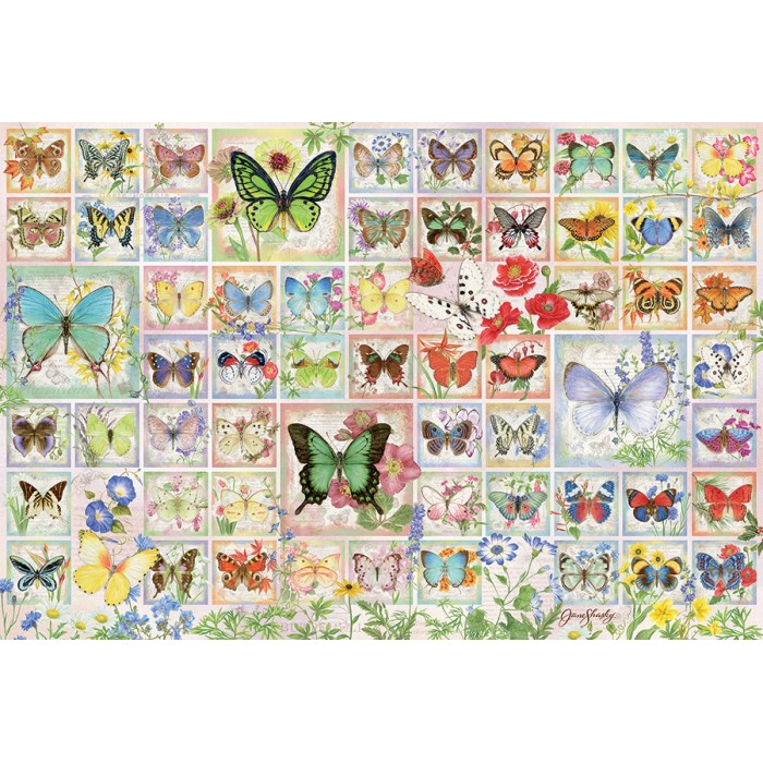 Puzzle Cobble-Hill-49011 Papillons et Fleurs