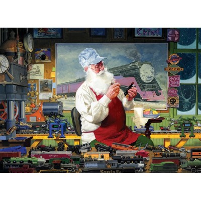 Puzzle Cobble-Hill-51813-80110 Tom Newsom - Santa's Hobby
