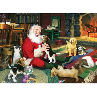 Puzzle Cobble-Hill-51831 Tom Newsom: Santa's Playtime