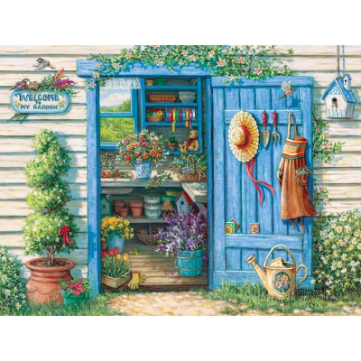 Puzzle Cobble-Hill-52049 Pièces XXL - Janet Kruskamp : Bienvenue dans mon Jardin