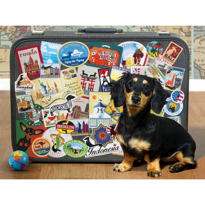 Puzzle Cobble-Hill-52107 Pièces XXL - Dachshund 'Round the World