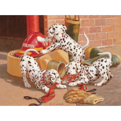 Puzzle Cobble-Hill-54577 Jim Lamb : Les Dalmatiens Pompiers