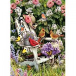 Puzzle   Oiseaux d'été sur la Chaise de Jardin
