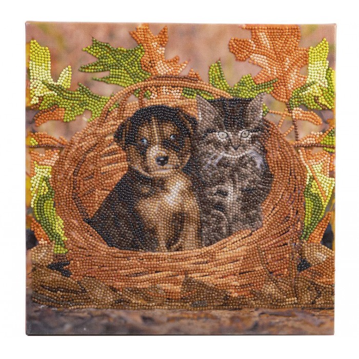  Crystal-Art-1875 Crystal Art - Kit Broderie Diamant - Chat et Chien