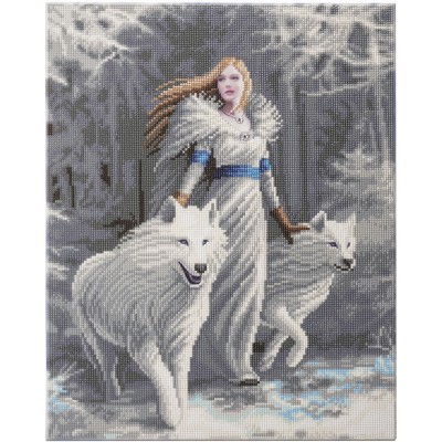 Puzzle Crystal-Art-3982 Crystal Art - Kit Broderie Diamant - Anne Stokes - Loups