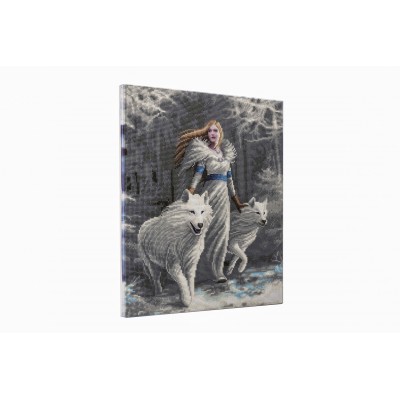 Puzzle Crystal-Art-3982 Crystal Art - Kit Broderie Diamant - Anne Stokes - Loups