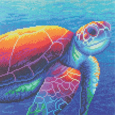 Puzzle Crystal-Art-4049 Crystal Art - Kit Broderie Diamant - Tortue