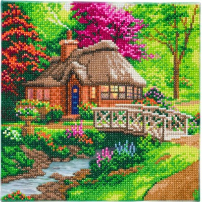 Puzzle Crystal-Art-9977 Crystal Art - Kit Broderie Diamant - Cottage