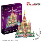   Puzzle 3D avec LED - Cathédrale Saint-Basile, Moscou - Difficulté 6/8