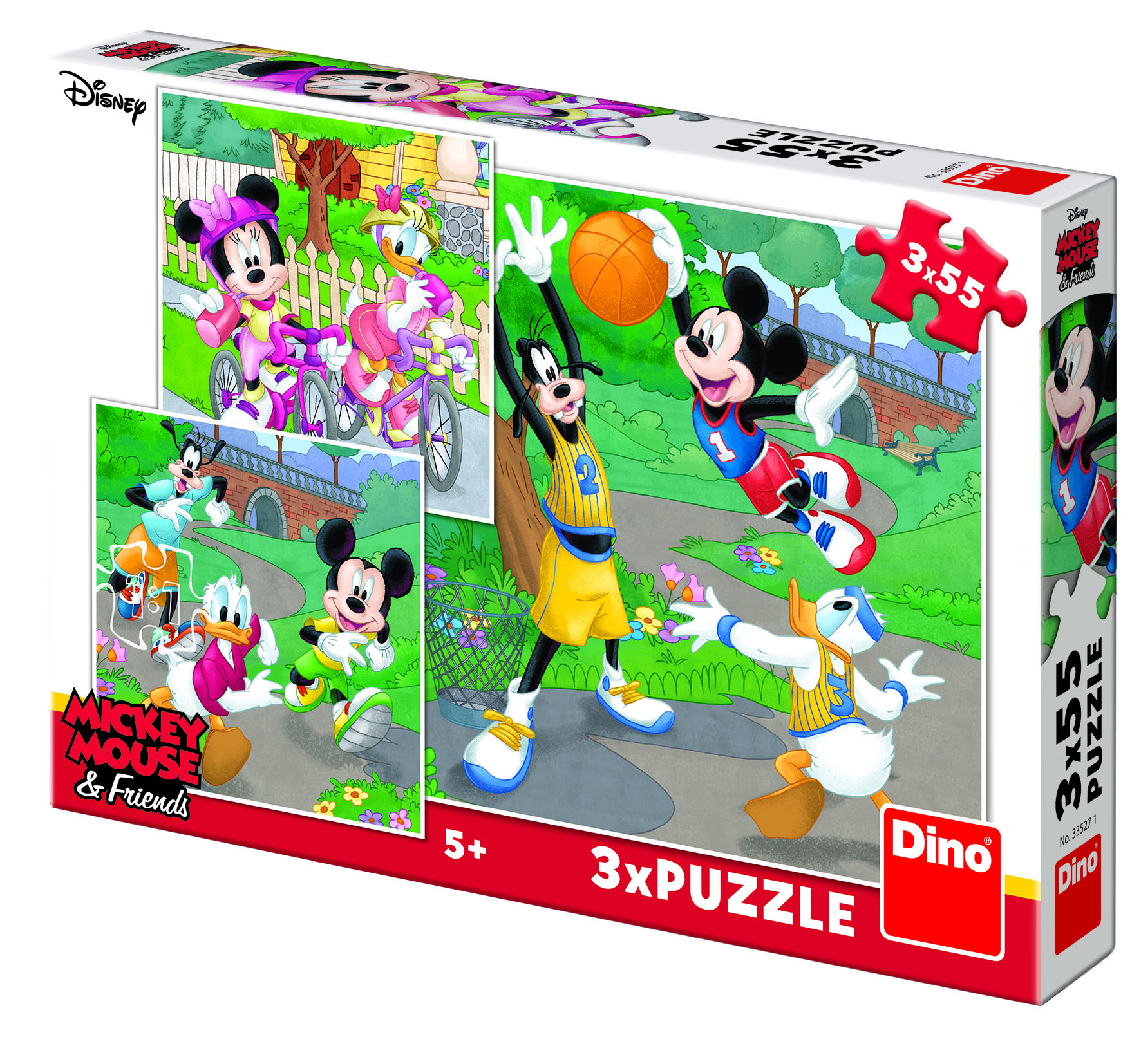 3 Puzzles - Mickey Dino-33527 55 pièces Puzzles - Mickey et Minnie - Puzzle .fr/Planet'Puzzles