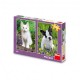 2 Puzzles - Buldog et chaton