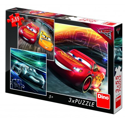 Dino-33524 3 Puzzles - Cars 3